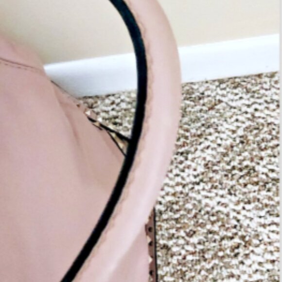 Valentino Garavani Rockstud Tan Lambskin Leather Tote Satchel Shoulder Handbag - Picture 7 of 8